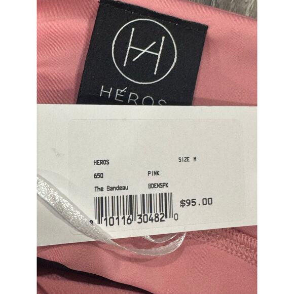 NWT Heros The Bandeau Top Pink Square Neck Active Crop Tank Size M - Picture 4 of 9